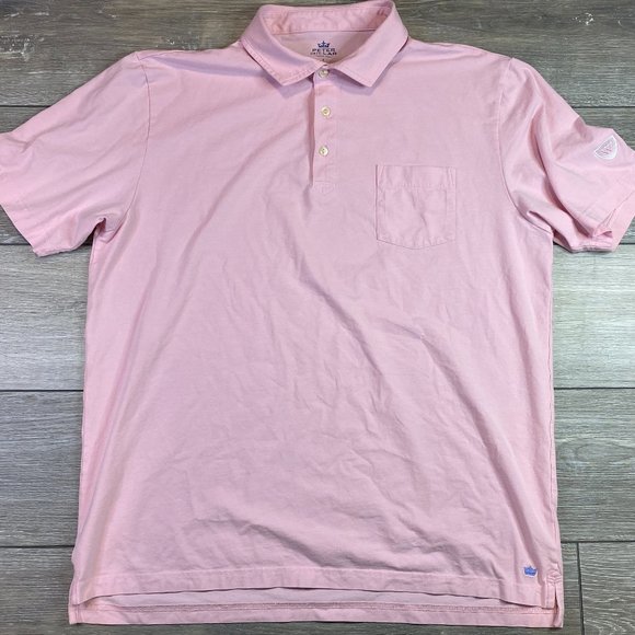 Peter Millar Seaside Wash Golf Polo Pink Large L - Picture 2 of 7